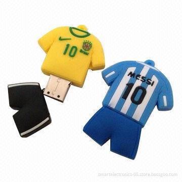 Rubber T-shirt USB Flash Drives, 64MB-128GB Capacity